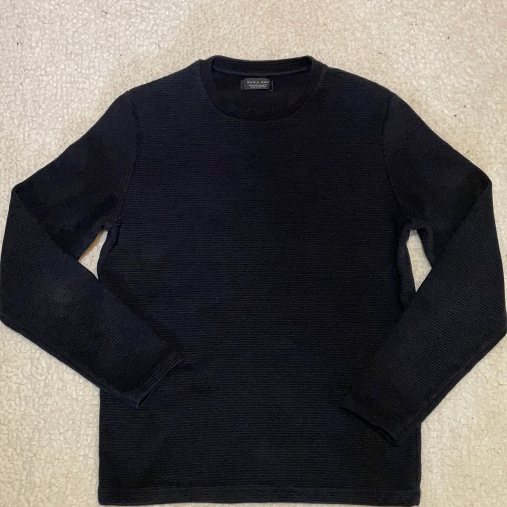 Zara Man Ribbed Pullover Crewneck Sweater